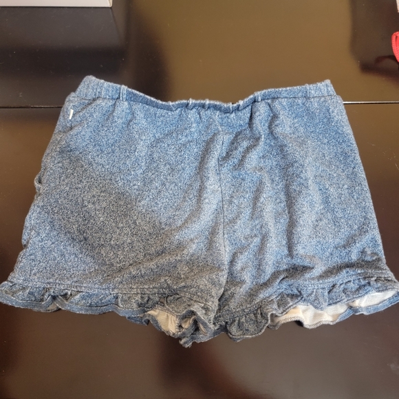 Posh Peanut Indigo Denim Ruffled Shorts Size 7 - Picture 4 of 6